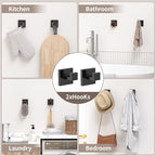 23.6 Inch SUS304 Stainless Steel Bathroom Hardware Set - 10-Piece Wall-Mounted Towel Bar, Holder & Racks - Matte Black