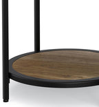 SIMPLIHOME Jenna Industrial 18 inch Wide Metal Round Accent Side Table in Warm Grey for the Living Room and Bedroom