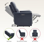 CHITA Genuine Leather Power Recliner Chair for Adults, Electric Wall Hugger Recliner for Small Spaces, Modern Living Room and RV Recliner Chair with Power Headrest & Charging Ports, Dark Blue