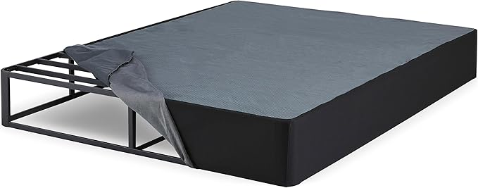 Signature Design by Ashley 10" Mattress Box Spring with Metal Foundation, Sturdy and Durable, Ready to Assemble, Parts and Tools Included, Full, Removable Black Fabric Cover
