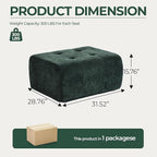 Cloud Ottoman, Modern Boneless Modular Footstool for Modular Sectional Couch for Living Room, No Assembly, Green