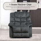 CANMOV Manual Reclining Sofa Set,2 Pieces Sofa Furniture Set for Living Room, Manual Recliner Chair and Recliner Loveseat with Arms for Living Room, Bedroom, Grey(1+2)