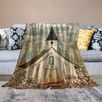 Christian Church Blanket Religious Gifts for Women Men Christian Throw Blanket for Kids Adults Soft Warm Cozy Fleece Blanket for Couch Sofa Bed 40"x50"