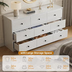 9 Drawer Dresser for Bedroom, 59" Wide White Chest of Drawers, Wooden Dresser with 9 Drawers with Ample Storage, Modern Storage Organizer for Hallway,Nursery