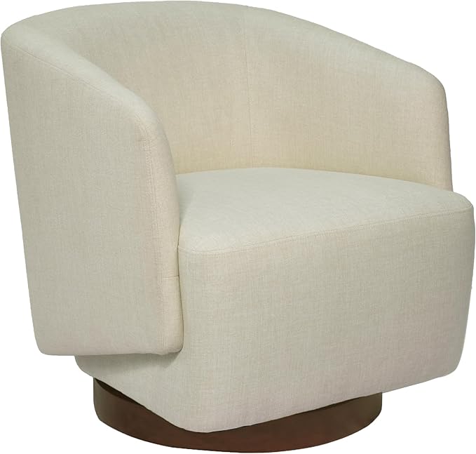 MINCETA Accent Chair,Modern Swivel Chairs for Living Room and Bedroom Reading with Wood Base,Set of 2,Performance Fabric in Beige