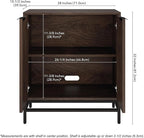 Henn&Hart 28" Fluted Wooden Accent Cabinet, Modern Ribbed Sideboard Buffet Cabinet with 2 Doors and an Adjustable Shelf for Living Room, Dining Room, Bedroom or Entryway, Alder Brown