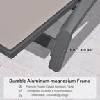 PURPLE LEAF Patio Lounge Chair with Canopy Shade Outdoor Chaise Lounge Chair Set of 2 for Lawn Poolside Backyard Sunbathing Tanning Chairs with Arm Brown