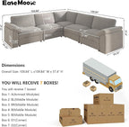 EASE MOOSE Oversized Modular Sectional Sofa, Extra Large L Shape Sectional Cloud Couch,Comfty Deep Seat Wide Modular Sofa for Living Room Removable Cover