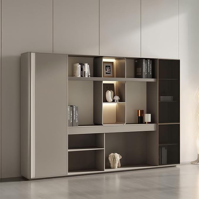 L Shaped Executive Desk, 86.6 inch Large Executive Computer Desk Set Drawers and Lockable, Power Socket and USB Port Storage, Without Desk or Computer Chair (Filing Cabinet)