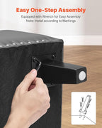 VEVOR Button-Tufted Storage Ottoman Bench, PU Leather Bench with Storage and Solid Wood Legs, Modern Shoe Benches Seat for Entryway, Upholstered End of Bed Benches for Living Room, Dining Room, Gray