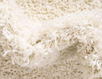 Unique Loom Solid Shag Collection Area Rug (2' 7" x 19' 8" Runner, Pure Ivory)
