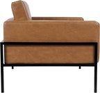 HomePop Modern Metal Frame Accent Chair Home Décor|Accent Chairs for Living Room & Bedroom - Carmel Faux Leather
