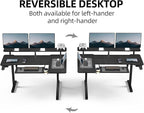 59 Inch L Shaped Standing Desk with Shelves and Keyboard, Electric Corner Standing Desk Adjustable Height, Sit Stand Computer Table with Reversiable Splice Board,Black Carbon Top