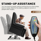 Large Dual Motor Power Lift Recliner Chair with Massage and Heat for Elderly People, Infinite Position,USB Ports and Remote Control,Breathable Leather (Black)