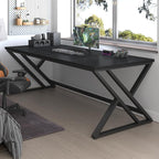 LVB 78.7" Black Computer Desk, Large Industrial Pc Study Home Office Desk, Long Modern Wood Gaming Work Writing Desk for 2 Person, Farmhouse Double Workstation Executive Desk with Storage in Bedroom