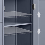 Yaheetech Bathroom Floor Cabinet, Freestanding Storage Organizer Unit Kitchen Cupboard W/ 4 Drawers & Adjustable Shelves, Using for Kitchen/Bathroom, Gray