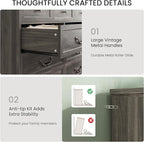 DICTAC Farmhouse 9 Drawers Dresser for Bedroom, Wide Dressers Chest of Drawers, Large Storage Closet Organizer with Natural Texture and Vintage Metal Handle, Wooden Dresser TV Stand for Living Room