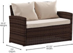 Flash Furniture Aransas Series 4 Piece Brown Patio Set with Beige Back Pillows and Seat Cushions