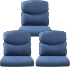 Outdoor Chair Cushions 3 Packs - Outside High Back Comfortable Thickened Pillow 22x24 with Zipper Cover for Patio Rocking Swivel Chairs Loveseat Sofa – Blue/Crescent