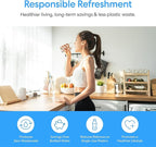 Brio Bottom Loading Water Cooler Dispenser for 5 Gallon Bottles - 3 Temperatures with Hot, Room & Cold Spouts, Child Safety Lock, LED Display with Empty Bottle Alert, Stainless Steel