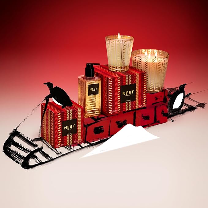 NEST New York Scented Classic Christmas Candle, Holiday - 8.1 oz - Up to 60-Hour Burn Time - Reusable Glass Vessel