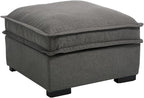EALSON 26" Modern Module Ottoman for Modular Sectional Sofa Couch Comfy Linen Upholstered Cloud Ottoman for Living Room/Bedroom/Apartment/Office, Grey