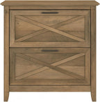 Bush Furniture Key West 2 Drawer Lateral File Cabinet in Reclaimed Pine, Document Storage for Home Office, Accent Chest with Drawers