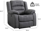 EBELLO Classic Power Recliner Chair, Oversized Electric Overstuffed Chair with Soft Cushion and Back, Sofa with Comfortable Armchair, Gray