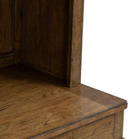 Liberty Furniture Carolina Park Credenza & Hutch with LED Light, Keyboard Tray, File Storage for Home Office- Amber Brown Oak Wood