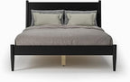 Camaflexi Mid-Century Panel Bed - Queen Size - Black Finish