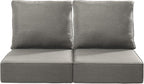 Luxury 24x24x6 Inch Outdoor Seat Cushions - Set of 2 Water Resistant Patio Chair Comfortable Cushion for Porch Set Rattan Dining Rocker Glider Chairs Loveseat Couch Sectional Sofa - Grey