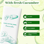 Moist Cotton Towel Bulk Moist Towelettes Individually Wrapped,White Towel Services,Refreshment Pre Moistened Towels for Dentist Travel Sport Party Hotel 50，Cucumber