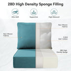 Luxury 6" Outdoor Cushions for Patio Furniture, 24x24x6" Thick Seat Cushion Set of 10, Fade Resistant Couch Chair Replacement Cushions High Density Deep Wicker Chair Cushion w/ Removable Cover, Green