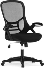 Flash Furniture Porter High Back Black Mesh Ergonomic Swivel Office Chair with Black Frame and Flip-up Arms