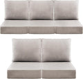 Luxury 6" Outdoor Cushions for Patio Furniture, 24x24x6" Thick Seat Cushion Set of 5, Fade Resistant Couch Chair Replacement Cushions High Density Deep Wicker Chair Cushion w/ Removable Cover, Beige
