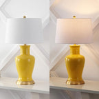 JONATHAN Y JYL4026H Julian 29" Traditional Classic Ceramic Urn LED Table Lamp, Yellow for Bedroom, Living Room, Kitchen, Home Office, Kids Room