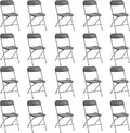 20 Pack Plastic Folding Chairs, Portable Party Chairs, Stackable Commercial Seats with Steel Frame for Home Office Wedding Party Indoor Outdoor Events Chairs, 350lbs Capacity,Gray