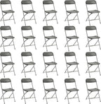 20 Pack Plastic Folding Chairs, Portable Party Chairs, Stackable Commercial Seats with Steel Frame for Home Office Wedding Party Indoor Outdoor Events Chairs, 350lbs Capacity,Gray
