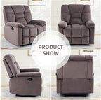 EBELLO Set of 2 Manual Recliner Chair for Adults with Soft Padded Headrest and Backrest, Overstuffed Single Recliner Sofa Chair for Living Room, Dark Brown