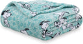 Berkshire Blanket Peanuts® VelvetLoft® Cute Character Snoopy Plush Blanket,Snoopy Springtime Floral Dance Large Blue,Full/Queen 90 in x 90 in (Official Peanuts® Product)