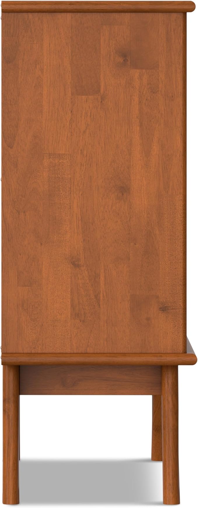 SIMPLIHOME Draper Solid Hardwood 36 inch Wide Mid Century Modern Entryway Storage Cabinet in Teak Brown for The Living Room, Entryway and Family Room