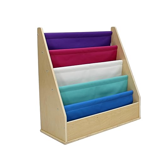 Factory Direct Partners 13745-140 Birch SoftScape Sling Book Display, 4-Shelf Vinyl Storage for Kid"s Books and Magazines - Contemporary