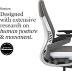Steelcase Gesture Office Chair - Ergonomic Work Chair with Wheels for Carpet - Comfortable - Intuitive-to-Adjust for Desk - 360-Degree Arms - Graphite Gray Fabric