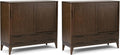 SIMPLIHOME Harper Solid Wood 48 inch Storage Cabinet in Walnut Brown (Set of 2) for The Living Room, Entryway and Family Room