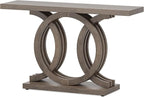 Tribesigns 55 inches Console Table with Unique Base, Vintage Wooden Entryway Sofa Table, Unique Long Accent Hallway Table for Decoration and Organization (Brown)
