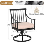 Sophia & William Swivel Patio Chairs Set of 8, Metal Rocker Patio Outdoor Dining Chairs Set with Seat Cushions, Wrought Iron Patio Bistro Furniture Chairs with Armrest for Garden, Yard, 8 Pack