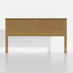 Serene King Size Wood Headboard Diagonal Panel Design in a Stained Pine Finish