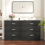 Bigbiglife Wood Dresser for Bedroom, 6 Drawer Double Dresser, Modern Chest of Drawers with Deep Drawers, Large Storage Organizer for Living Room, Closet (Black)