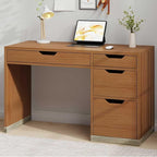48 Inch Small Desk with 4 Drawers, Computer Desk with Storage File Cabinet for Bedroom, Home Office Desk with Storage for Small Space, Brown