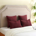 FUTEI Pack of 2 Burgundy Decorative Throw Pillow Covers 12x20 Inch Soft Cozy Solid Boucle Textured Lumbar Pillow Cases,Modern Home Decor for Couch Bed Living Room